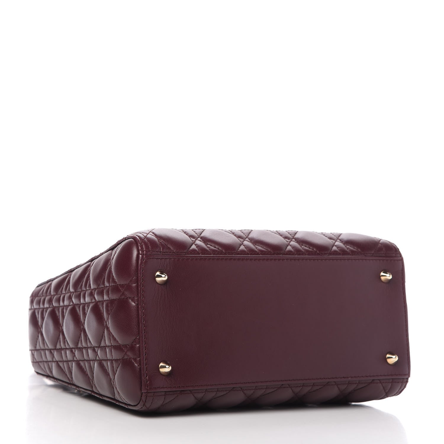 Christian Dior Lambskin Cannage Medium Lady Dior Burgundy 4 of 10