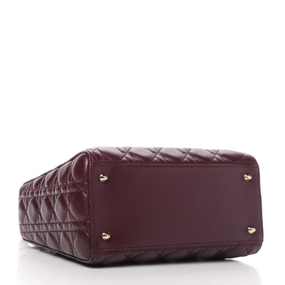 Christian Dior Lambskin Cannage Medium Lady Dior Burgundy 4 of 10