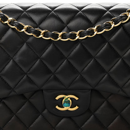 Chanel Lambskin Quilted Jumbo Double Flap Black 8 of 10