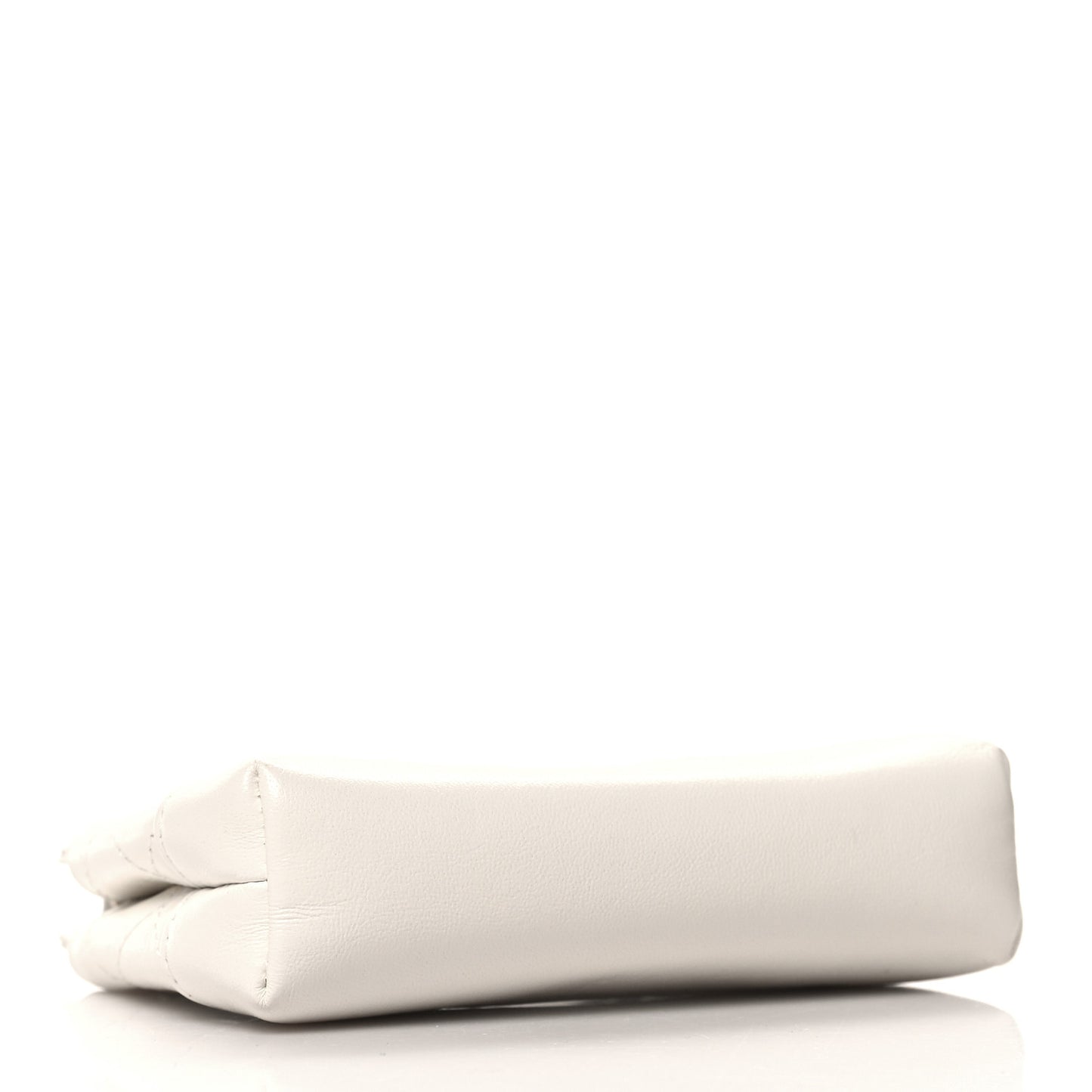 Shiny Lambskin Quilted Micro 31 Clutch With Chain White