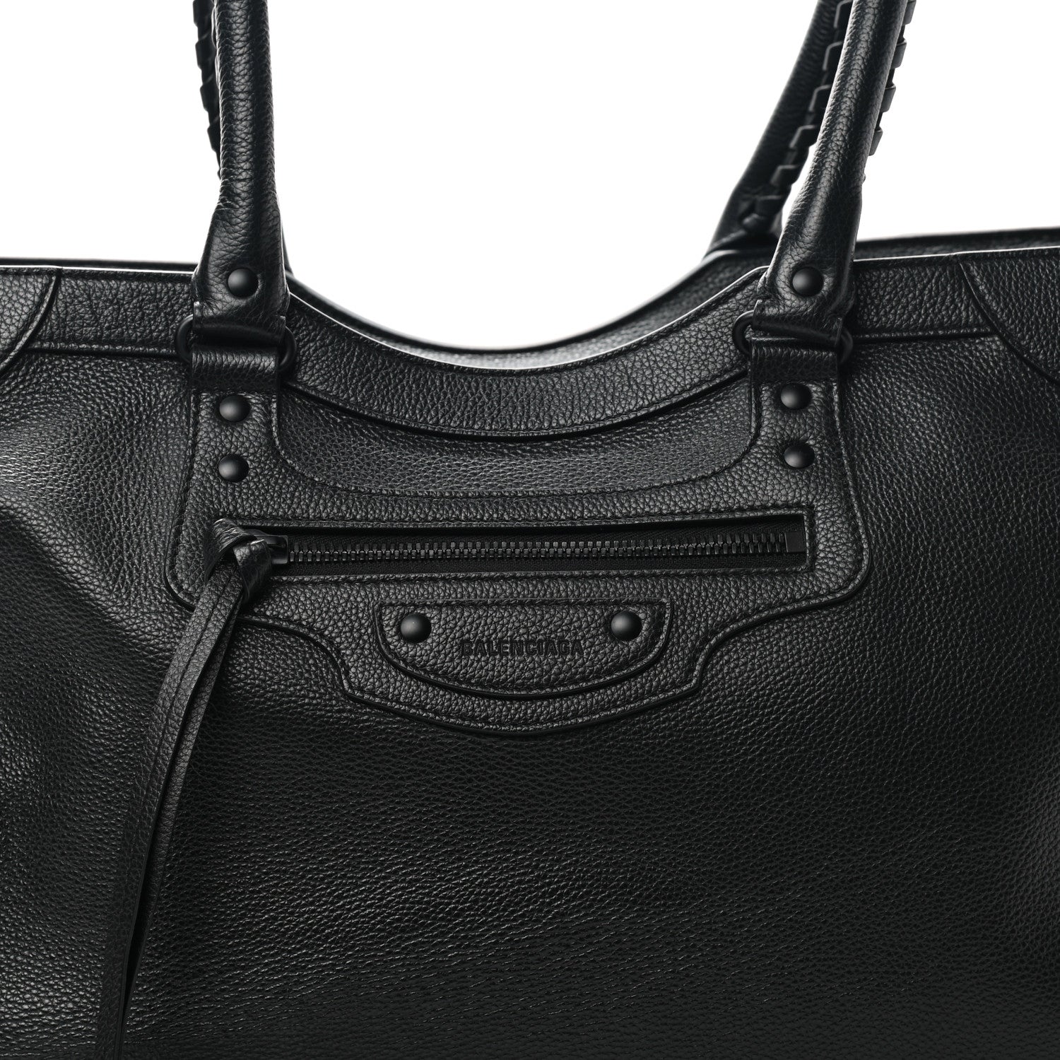 Balenciaga Grained Calfskin Neo Classic Black Hardware Large Top Handle Bag Black 7 of 12