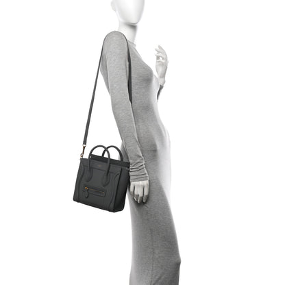 Celine Baby Drummed Calfskin Nano Luggage Kohl 2 of 11