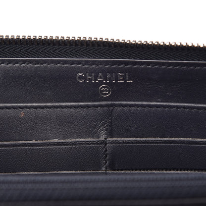 Chanel Denim Deauville Zip Around Wallet Dark Blue 6 of 14