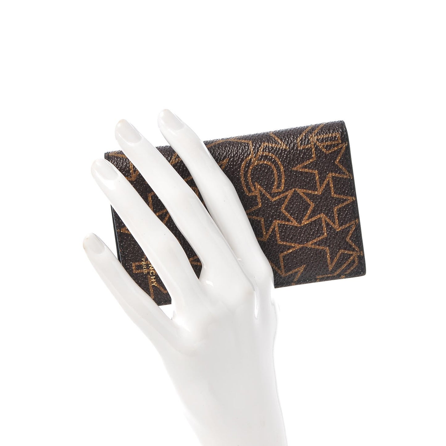 Coated Canvas Star Folding Card Case Brown