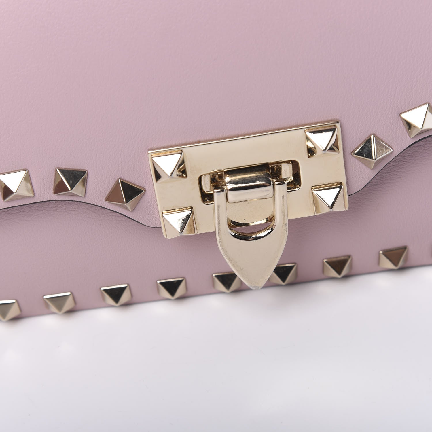 Valentino Garavani Vitello Mini Rockstud Flap Saddle Crossbody Bag Water Rose 8 of 9