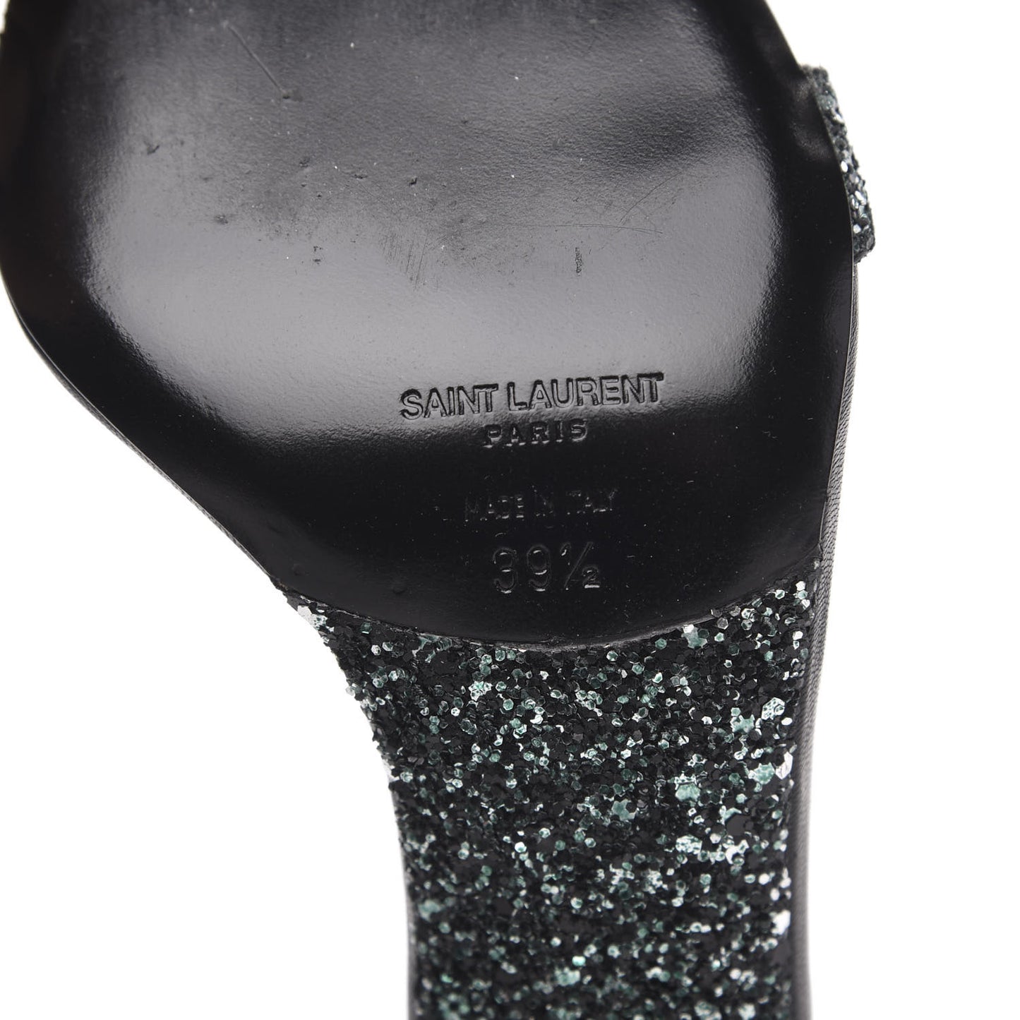 Glitter Amber 105 Ankle Strap Sandals 39.5 Black