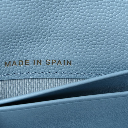 Chanel Caviar Quilted Crystal Long Flap Wallet Light Blue 7 of 8