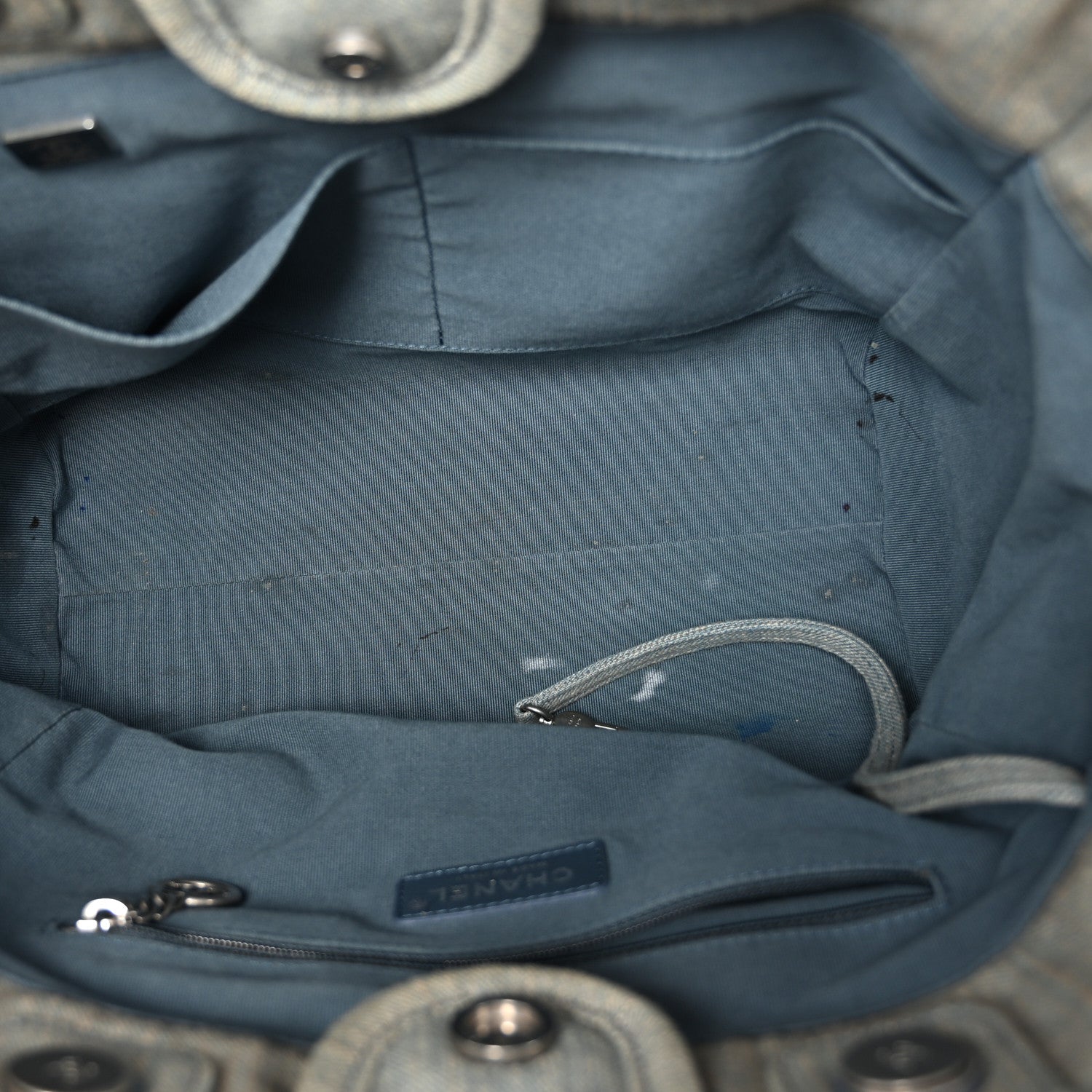 Chanel Denim Small Deauville Tote Light Blue 5 of 10
