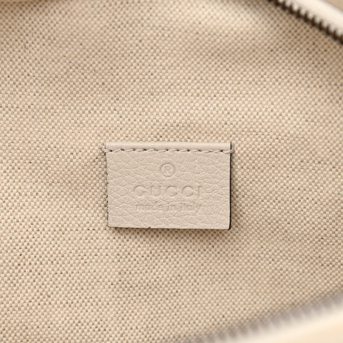 Grained Calfskin Logo Belt Bag White