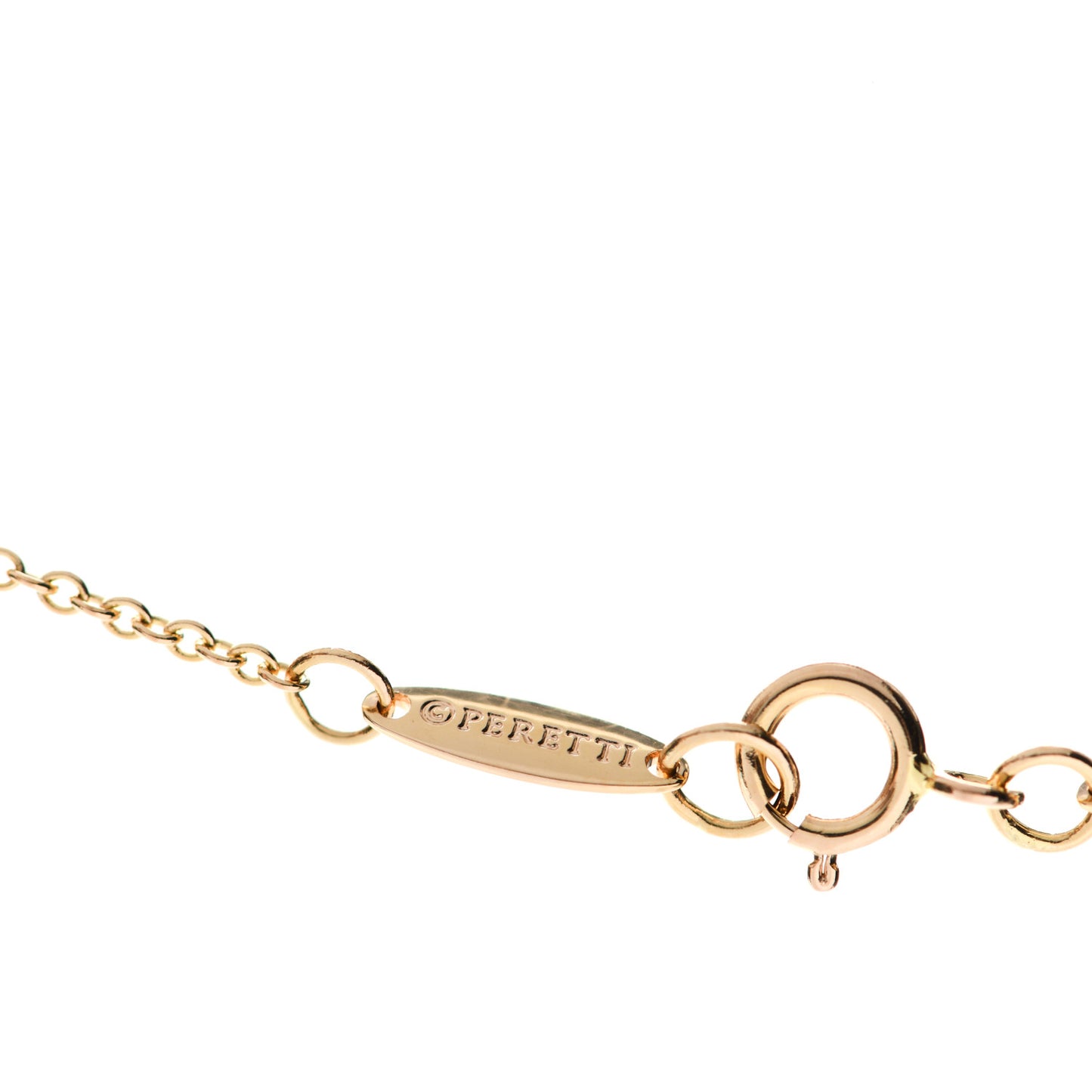 18K Rose Gold Diamond .17ct Elsa Peretti Diamonds by the Yard Pendant Necklace