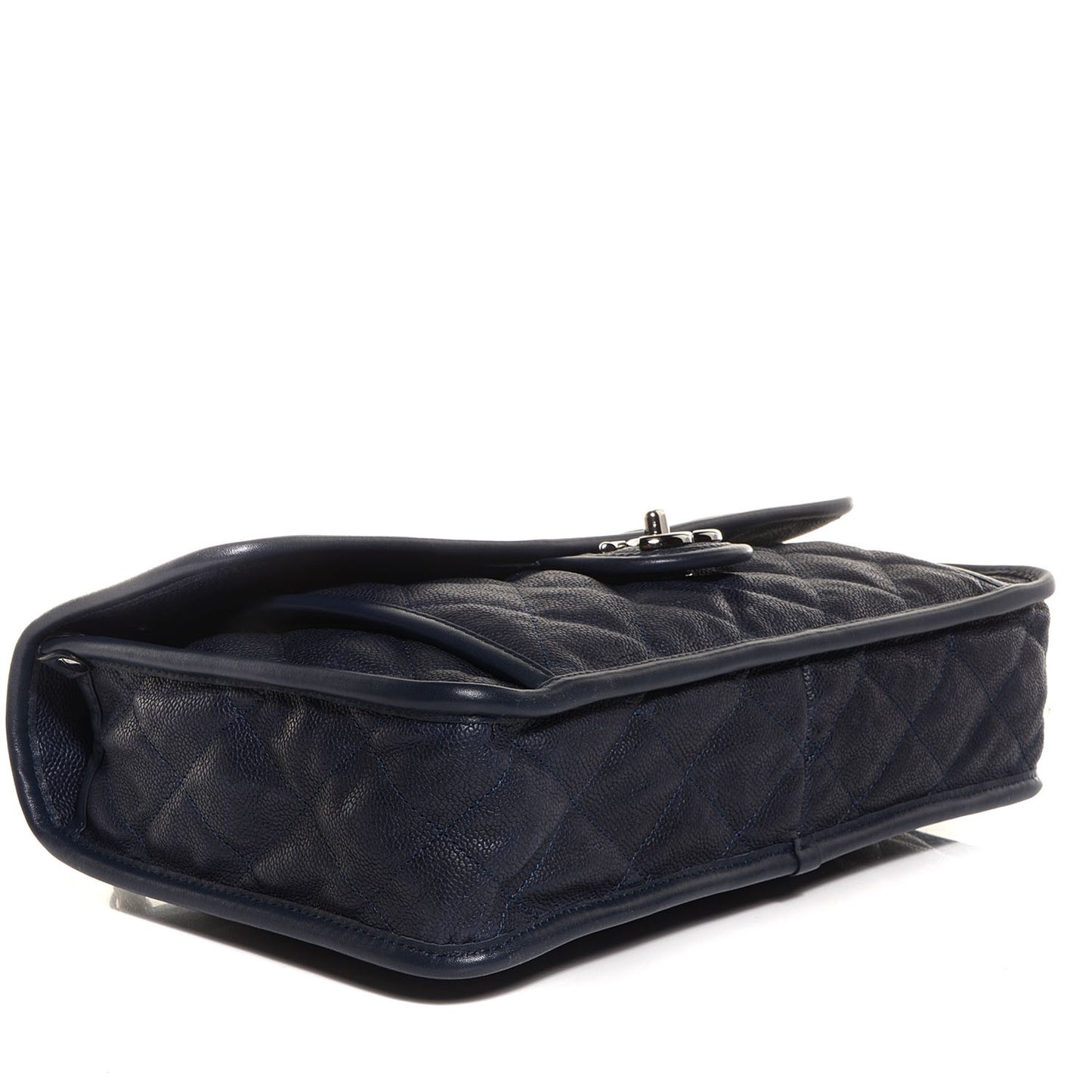 Caviar Quilted French Riviera Large Flap Navy Blue