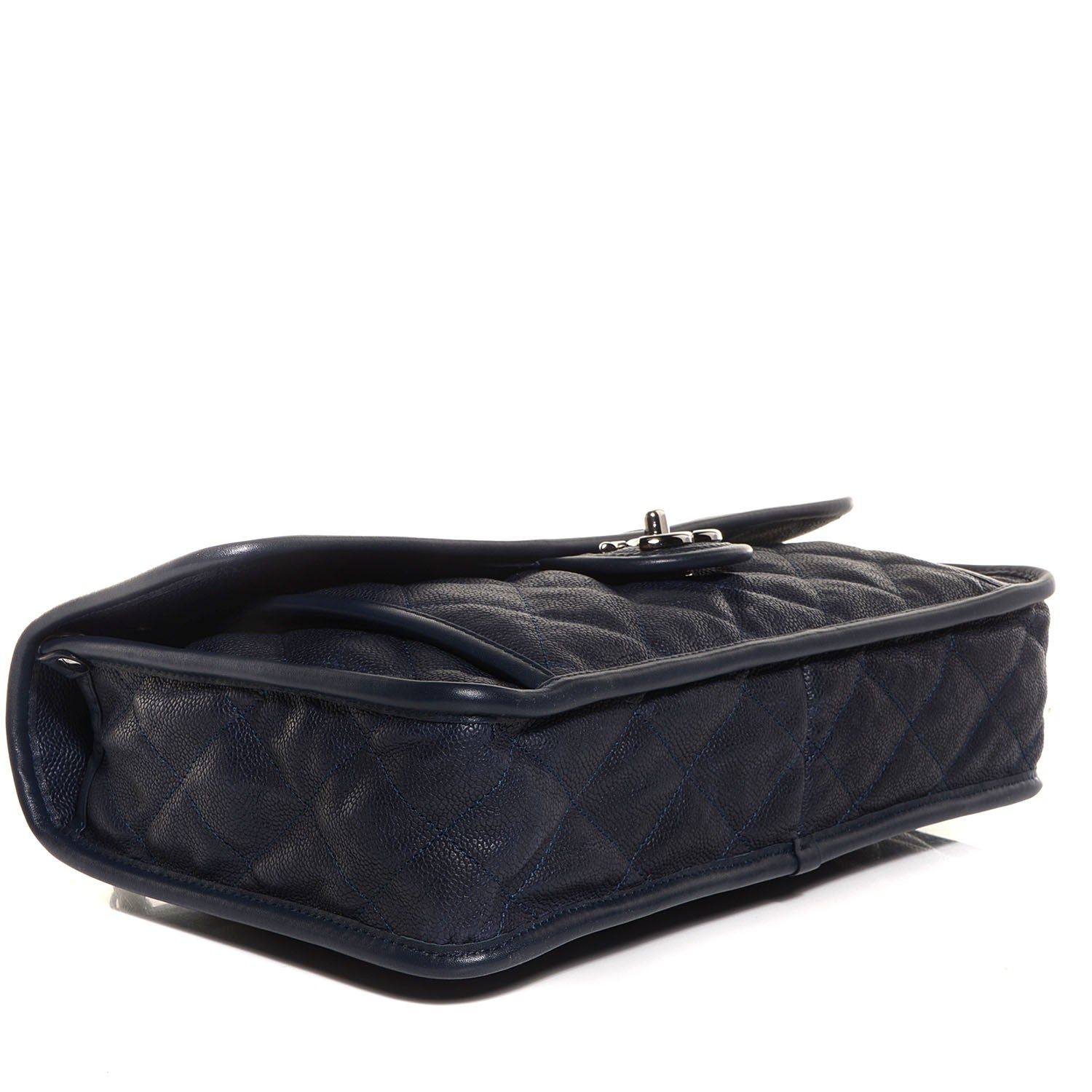Chanel Caviar Quilted French Riviera Large Flap Navy Blue 4 of 9