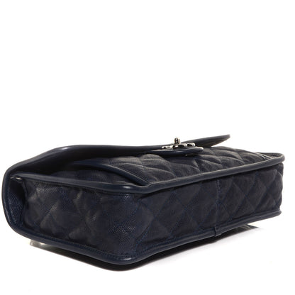Chanel Caviar Quilted French Riviera Large Flap Navy Blue 4 of 9