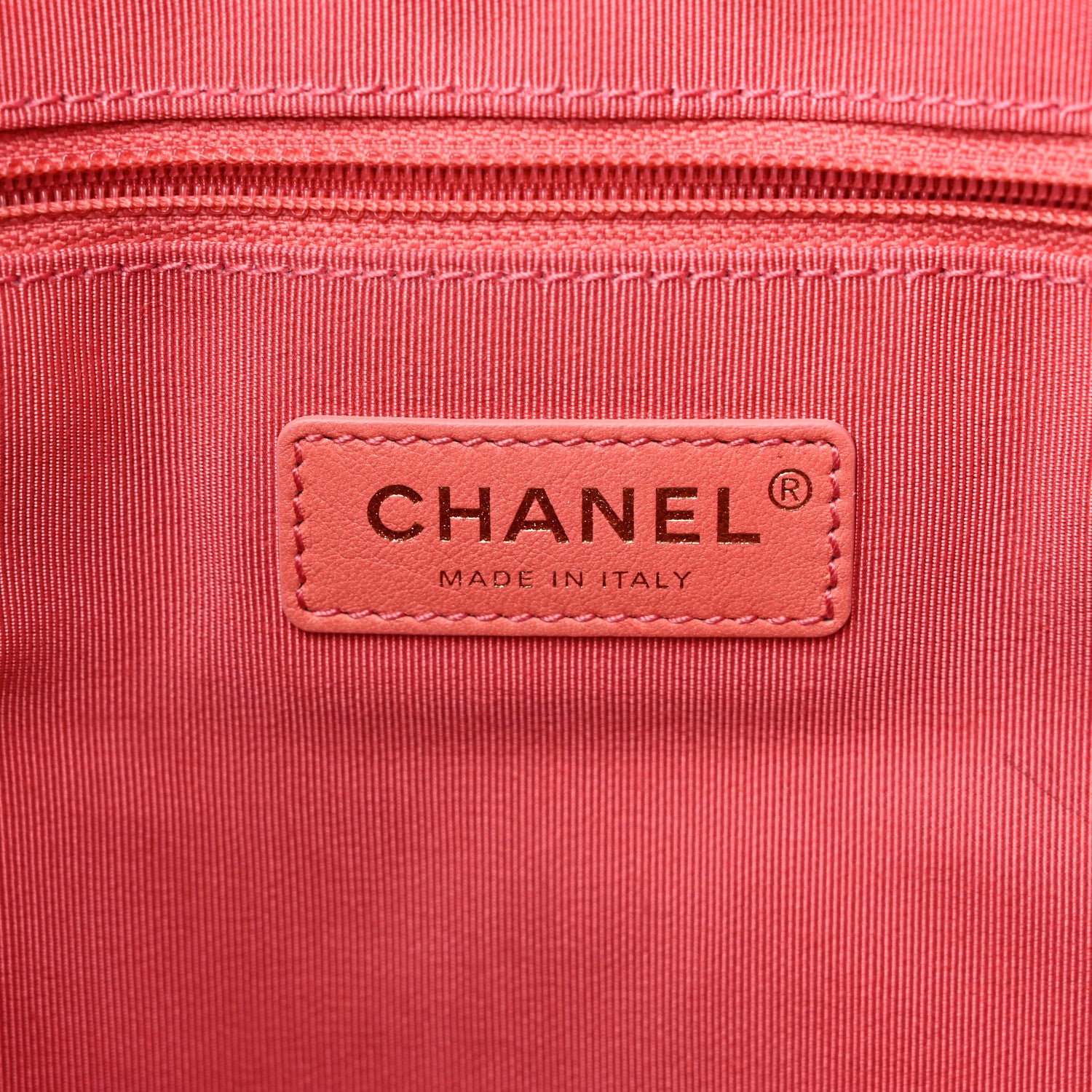 Chanel Tweed Quilted CC Shopping Tote Pink Orange 6 of 11