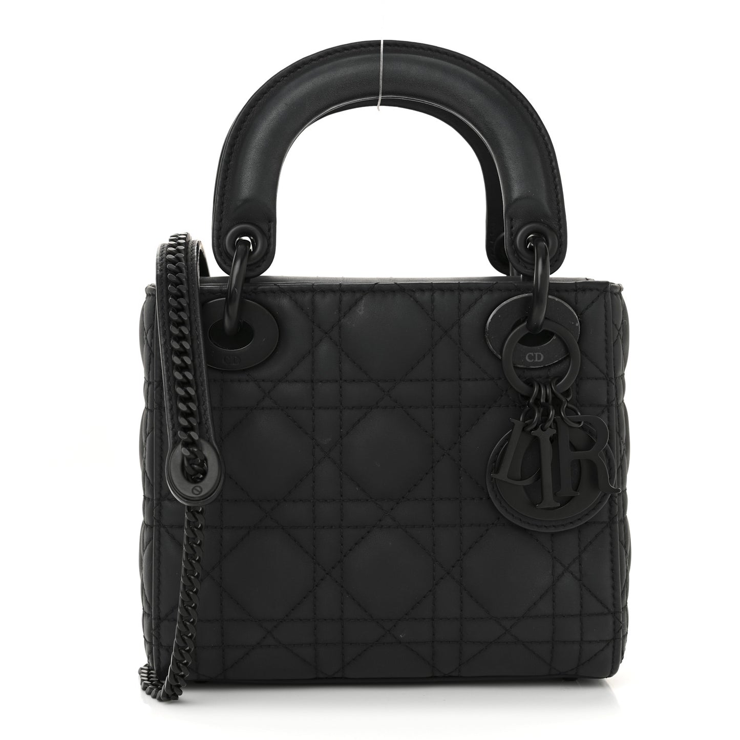Ultra Matte Calfskin Cannage Mini Lady Dior Black