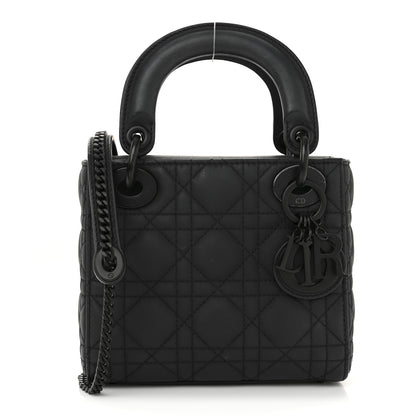 Christian Dior Ultra Matte Calfskin Cannage Mini Lady Dior Black 1 of 13