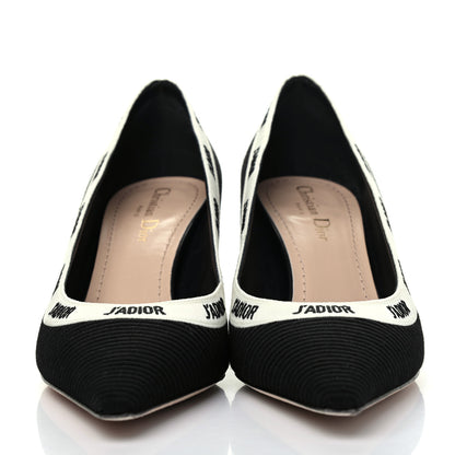 Christian Dior Technical Canvas Ribbon Embroidered J'Adior 65mm Pumps 39.5 Black 2 of 14