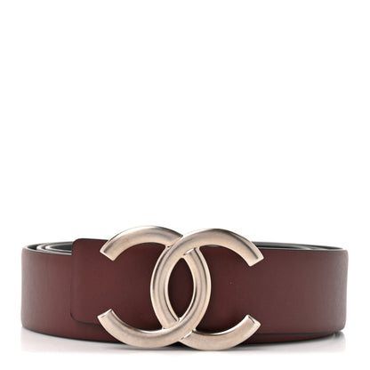 Chanel Calfskin CC Reversible Belt 90 36 Black Burgundy 2 of 8