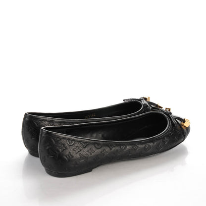 Louis Vuitton Calfskin Monogram Embossed Debbie Ballerina Flats 38 Black 4 of 7