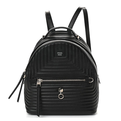Fendi Shiny Nappa Trapuntata Mini Backpack Black 1 of 9