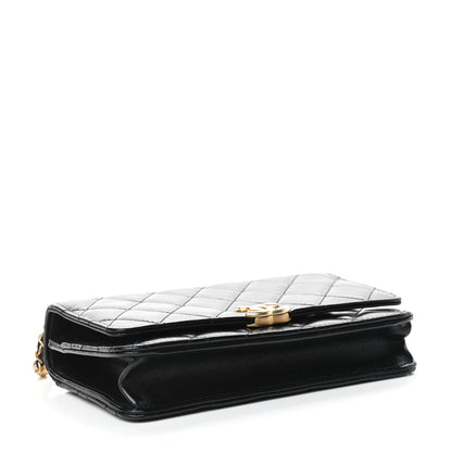 Chanel Calfskin Quilted Perfect Fit Wallet On Chain WOC Black 4 of 12