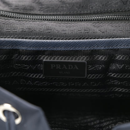 Prada Tessuto Nylon Medium Backpack Blue Black 7 of 12