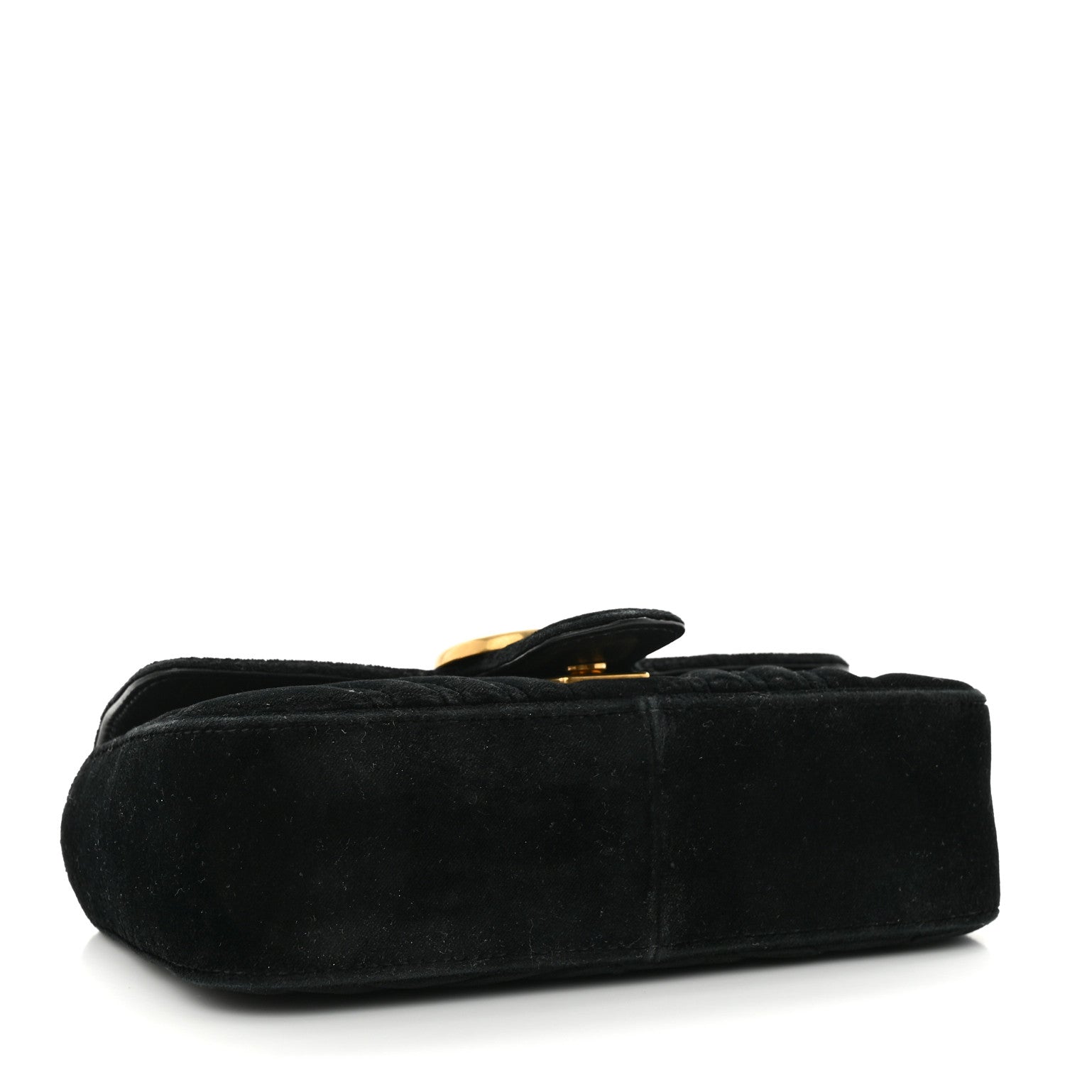 Gucci Velvet Matelasse Mini GG Marmont Shoulder Bag Black 4 of 12