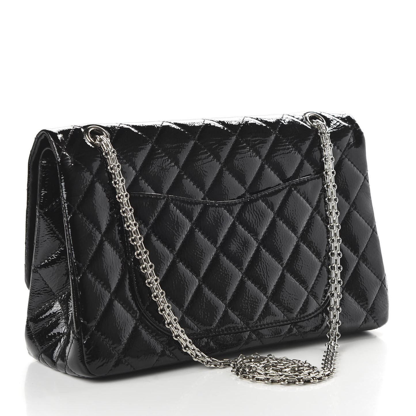 Distressed Patent Quilted 2.55 Reissue 227 Flap Black