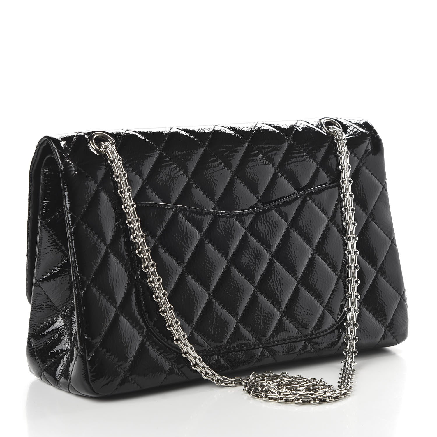 Chanel Distressed Patent Quilted 2.55 Reissue 227 Flap Black 3 of 11