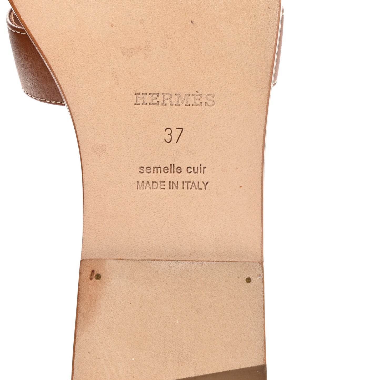Box Calfskin Oran Sandals 37 Gold