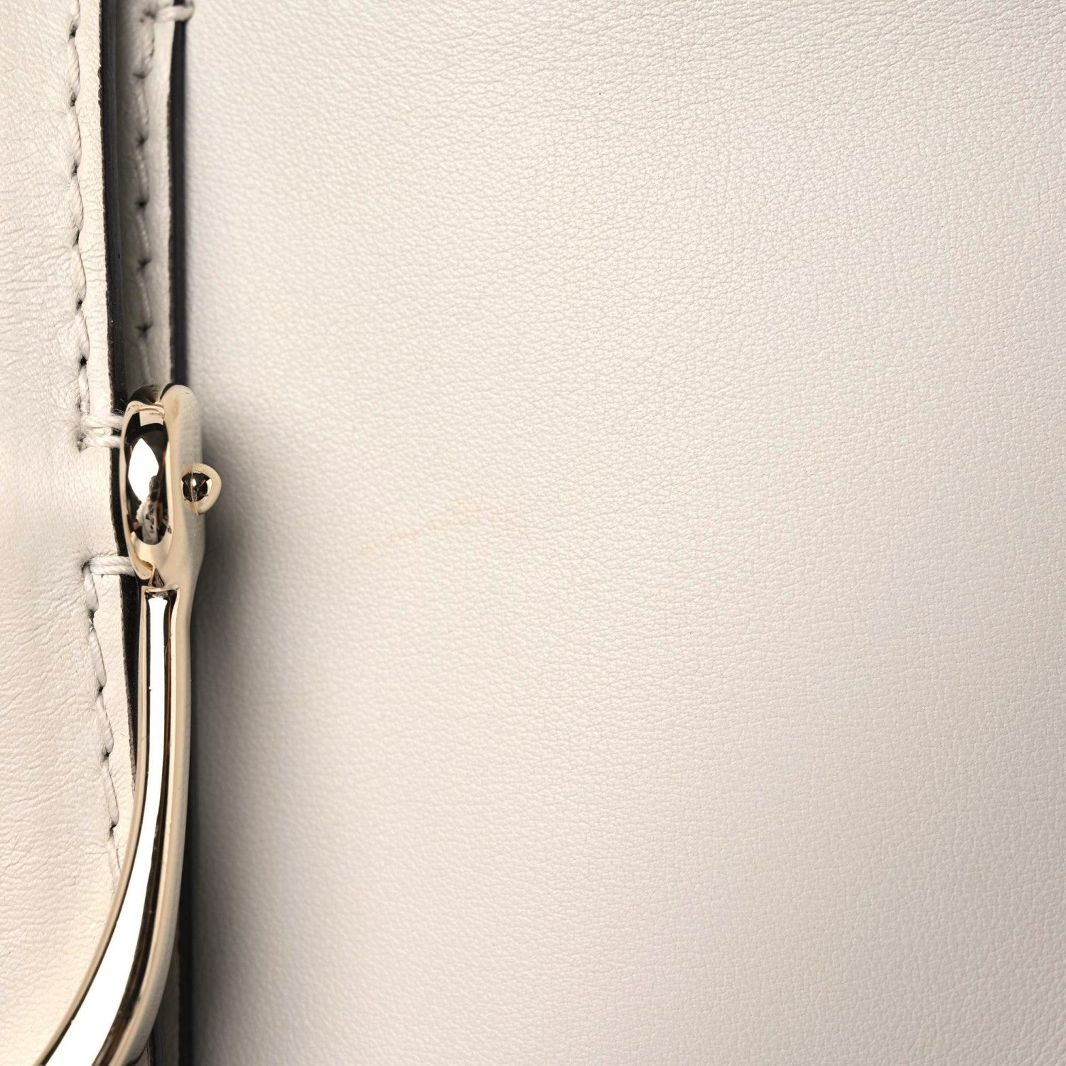 Gucci Calfskin Medium Stirrup Top Handle Bag White 18 of 20