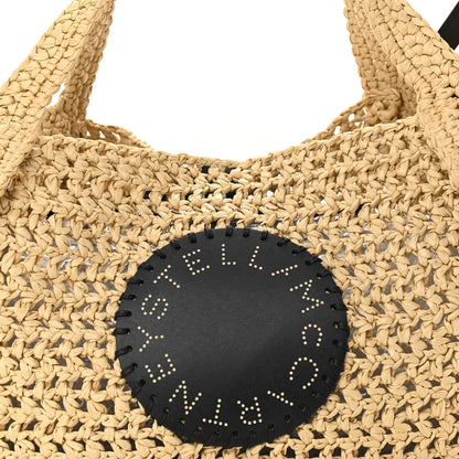 Stella McCartney Braided Raffia Eco Alter Napa Perforated Logo Crossbody Bag Natural 9 of 11