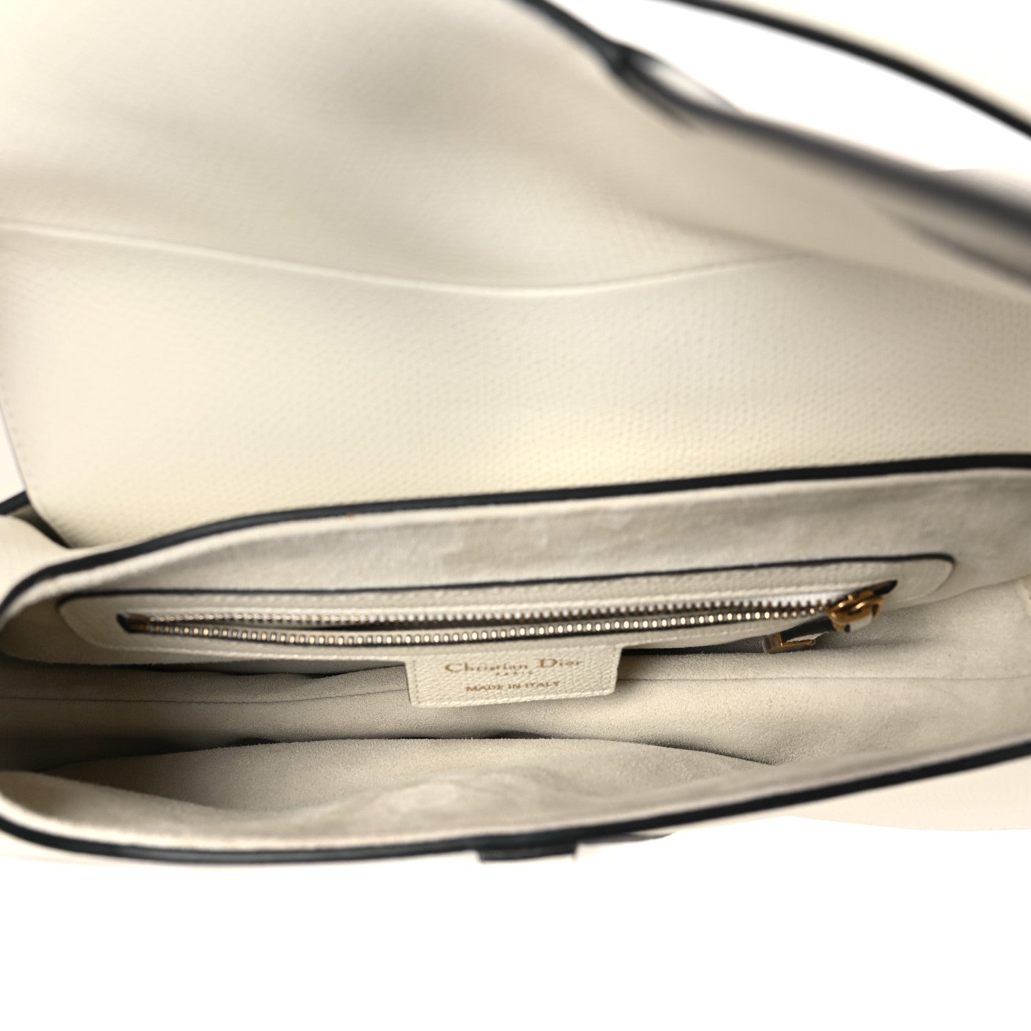 Christian Dior Grained Calfskin Saddle Bag White 5 of 8