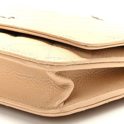 Chanel Caviar Quilted Wallet On Chain WOC Beige 9 of 9