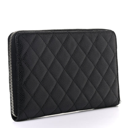 Chanel Caviar Quilted Large Zip Around Organizer Wallet Black 3 of 8