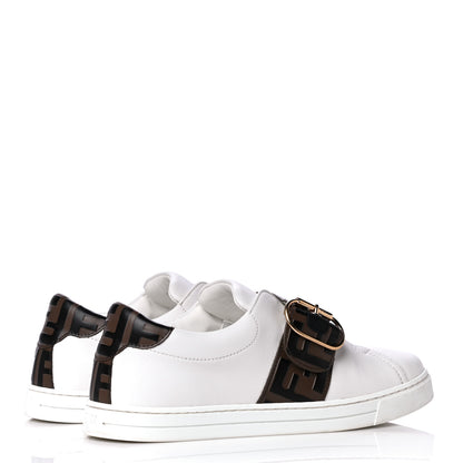 Fendi Vitello FF Embossed Womens Slip On Sneakers 37 Ultra White Maya Black 4 of 14