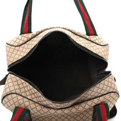 Gucci Diamante Large Web Carry On Duffle Bag Brown 4 of 8