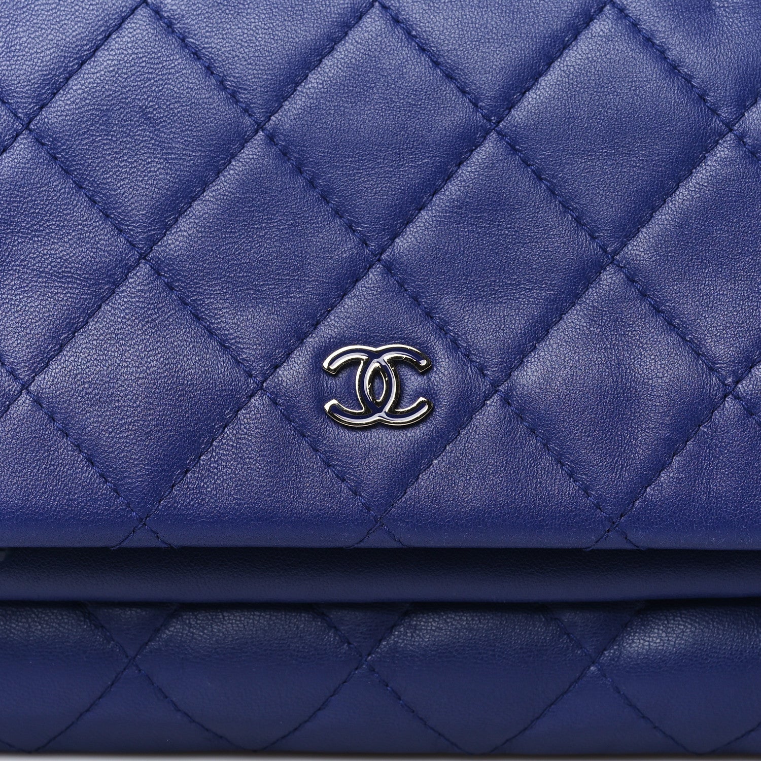 Chanel Lambskin Quilted CC Beauty Clutch Blue 8 of 10