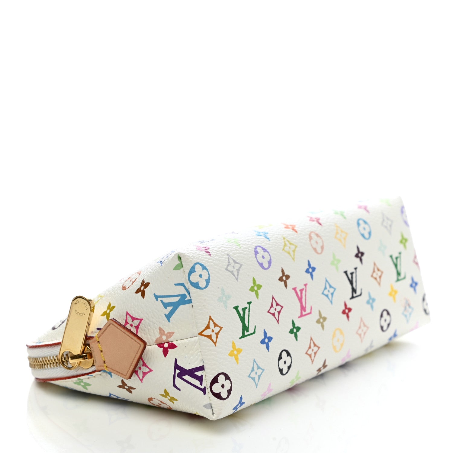 Louis Vuitton Monogram Multicolor Cosmetic Pouch White Litchi 4 of 7
