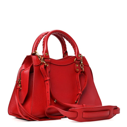 Balenciaga Grained Calfskin Neo Classic Gold Hardware S City Medium Red 2 of 4