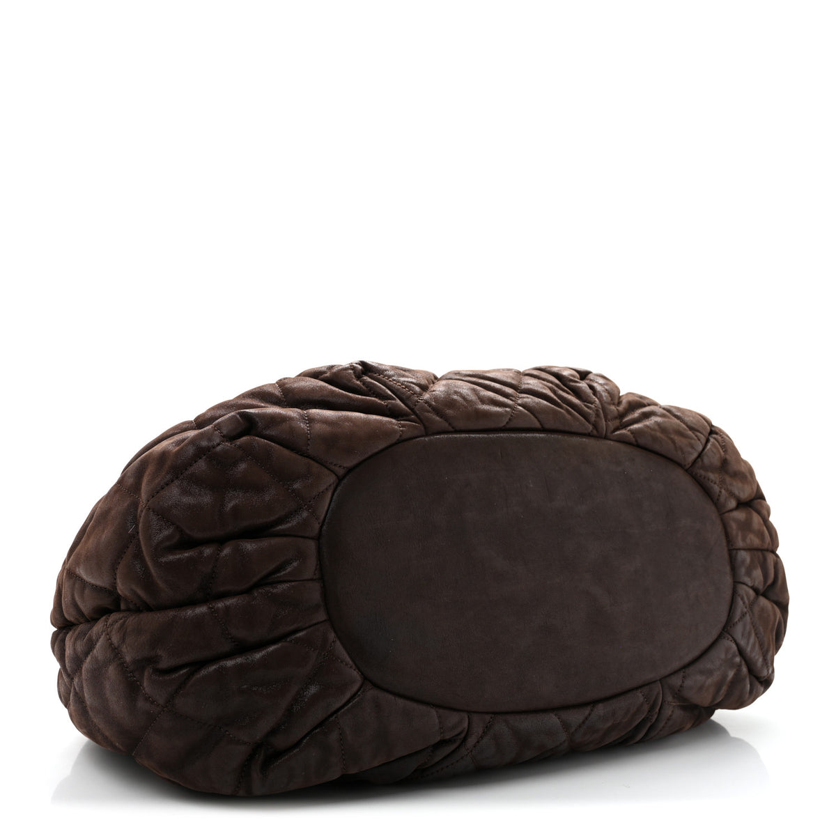 Iridescent Calfskin Quilted Large In The Mix Tote Dark Brown