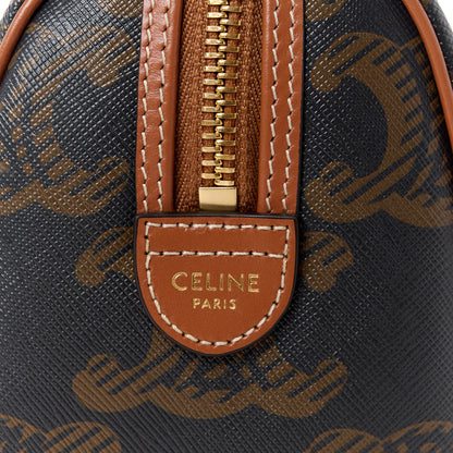 Celine Triomphe Canvas XL Calfskin Small Boston Bag Tan 8 of 11