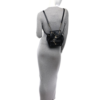 Chanel Lambskin Quilted Small Duma Drawstring Backpack Black 3 of 13