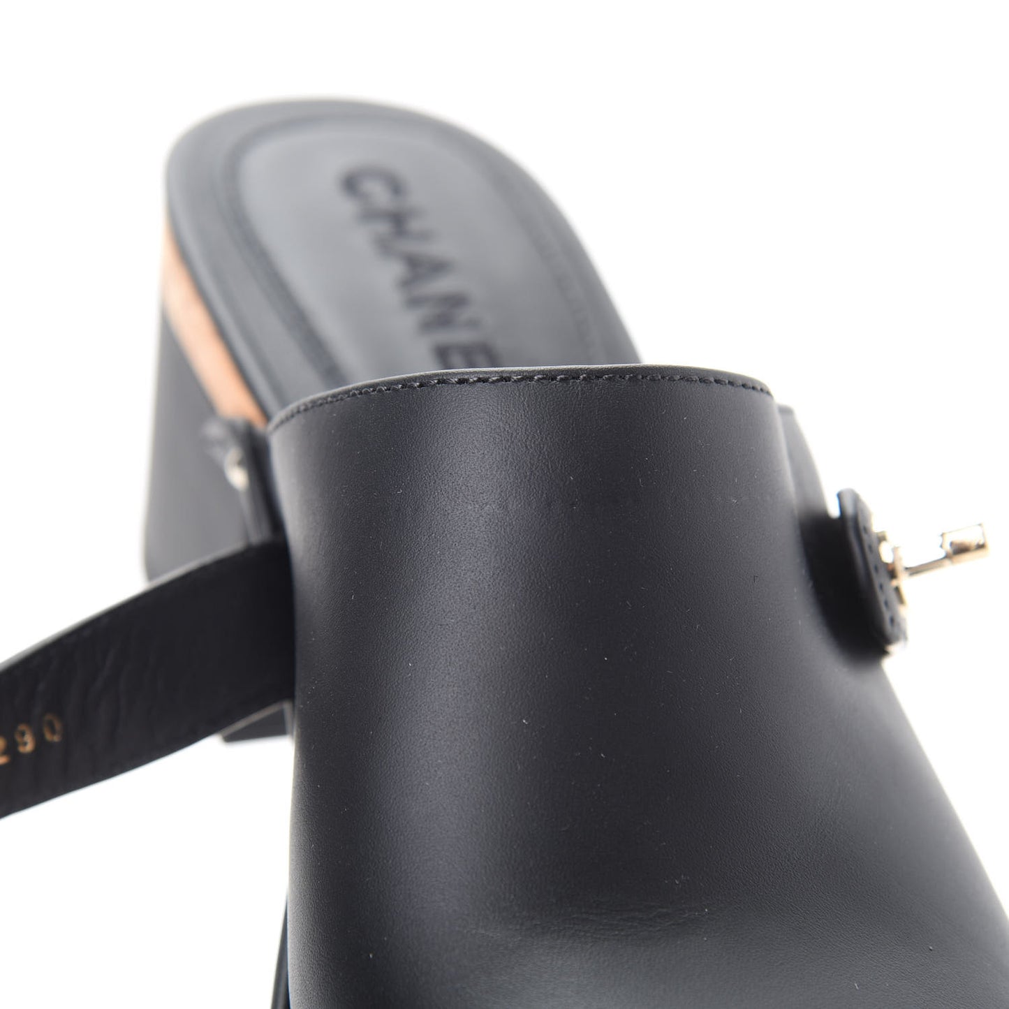 Calfskin CC Turn Lock Clogs 40 Black