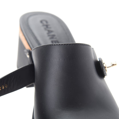 Chanel Calfskin CC Turn Lock Clogs 40 Black 9 of 10