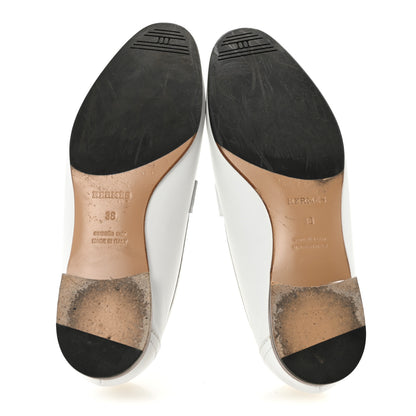 Hermes Goatskin Womens Paris Loafers 38 Beige Glaise 6 of 12