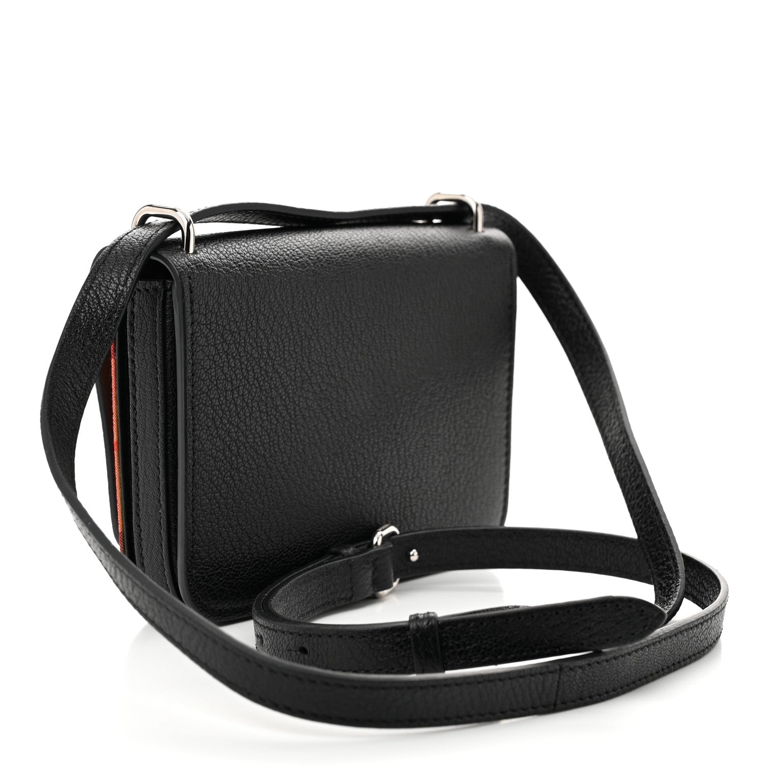Burberry Goatskin Vintage Check Mini D-Ring Bag Black 3 of 10