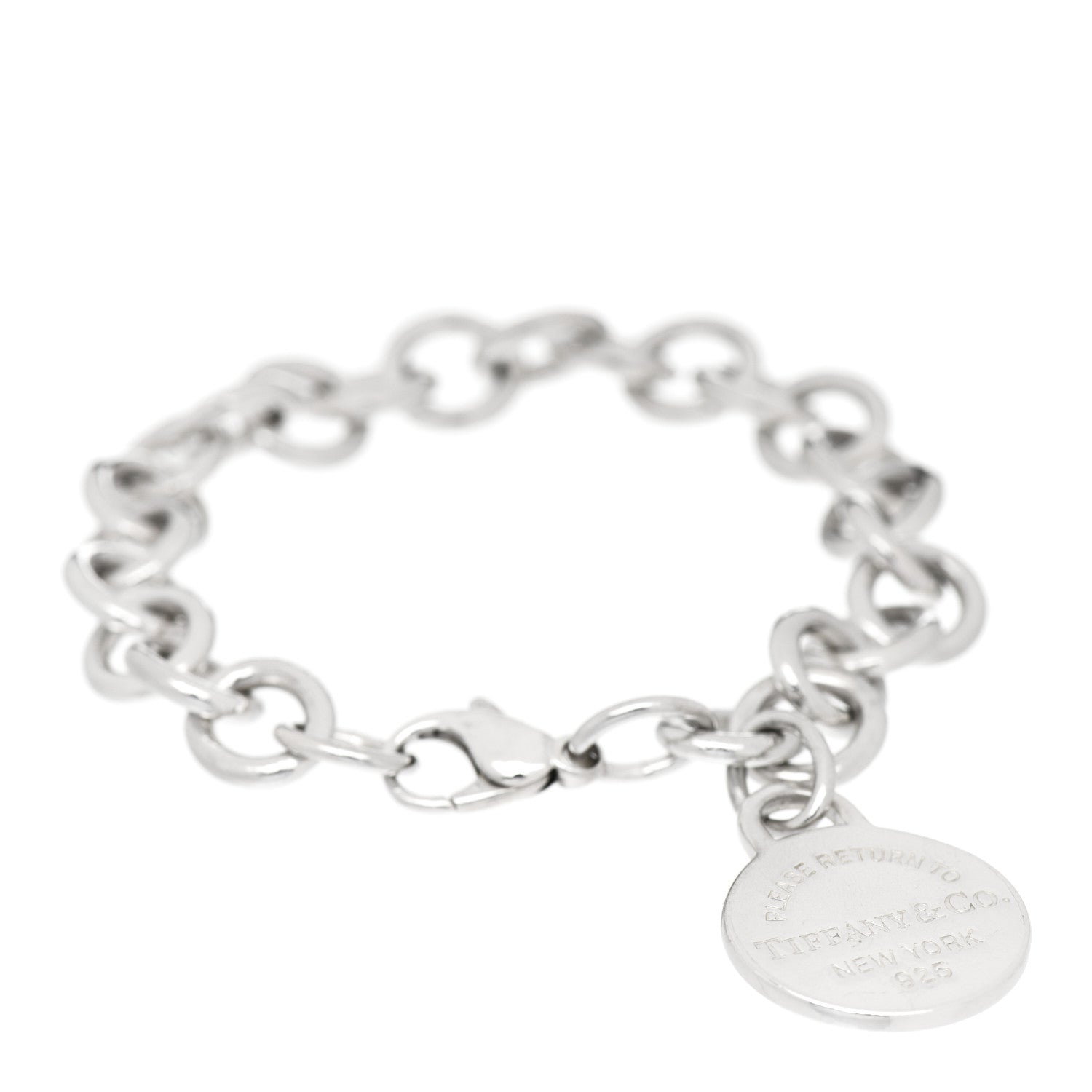 Tiffany Sterling Silver Return to Tiffany Round Tag Charm Bracelet 1 of 4