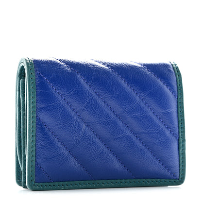 Gucci Azalea Calfskin Enamel Matelasse Diagonal Torchon GG Marmont Card Case Imperial Blue Pavone 3 of 9