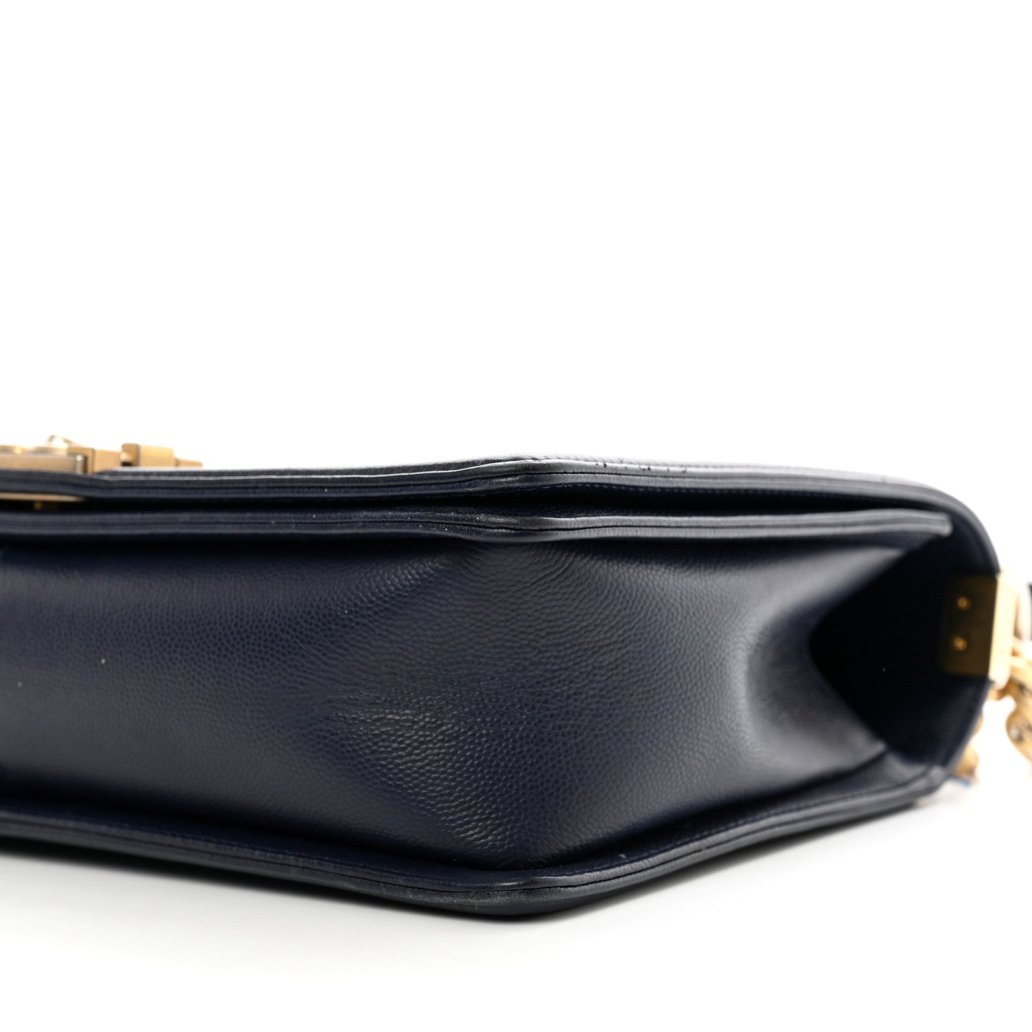 Chanel Caviar Quilted New Medium Boy Flap Dark Navy Blue 10 of 12